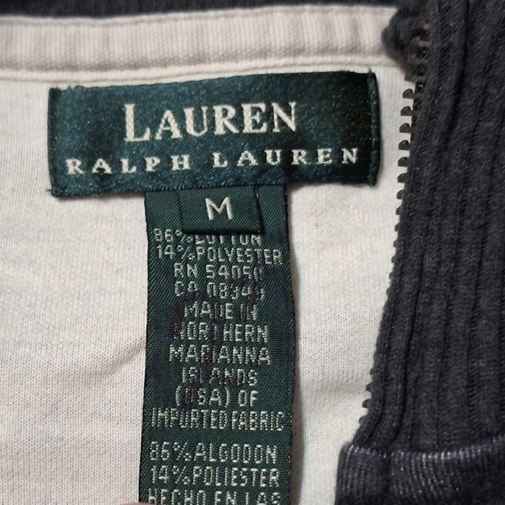 Lauren Ralph Lauren womens Medium gray full zip sweat jacket Heritage Old Money - Picture 5 of 8